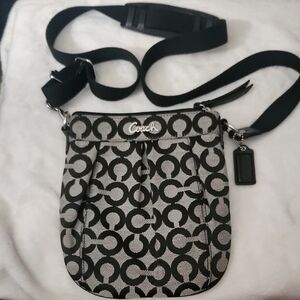 EUC Vintage Coach Black and Gray Crossbody Bag